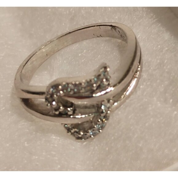 Sterling Silver 925 Women's Size 6 Ring Heart design with Cubic Zirconia  NEW - Picture 5 of 10